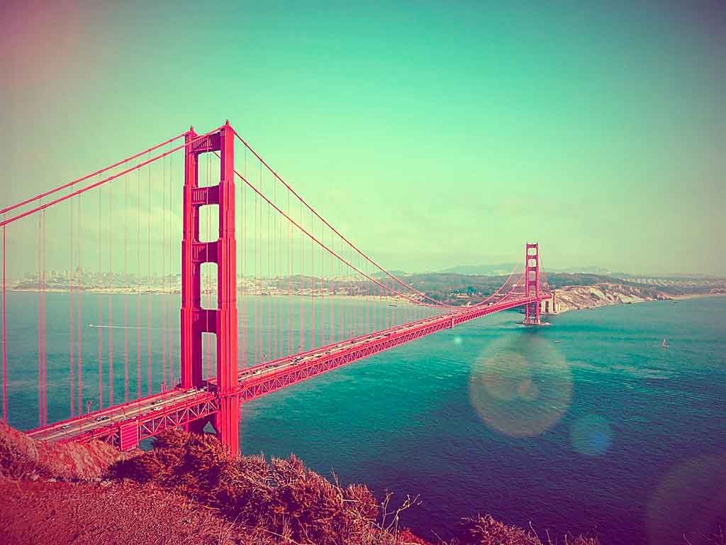 Pontos turísticos nos Estados Unidos golden gate bridge